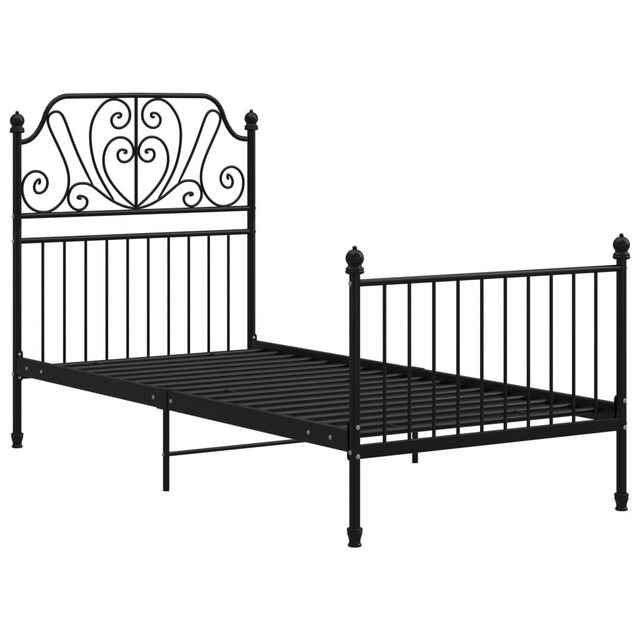 vidaXL Bettgestell, Bettrahmen Schwarz Metall 90x200 cm günstig online kaufen