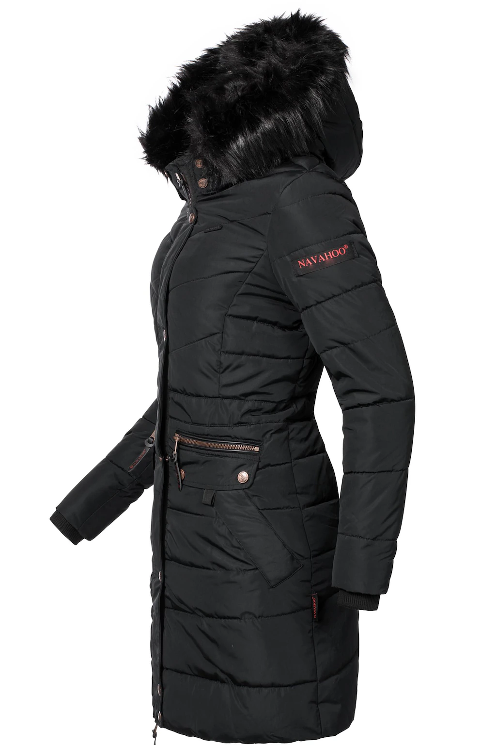 Navahoo Steppmantel "Paula", stylischer Winter Parka m. edlem Fellimitat günstig online kaufen