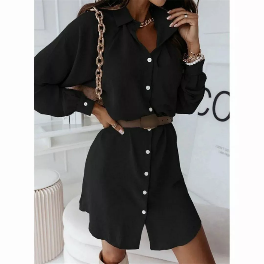AFAZ New Trading UG Blusenkleid Damen kleid einfarbig Hemdkleid Anzugrock A günstig online kaufen