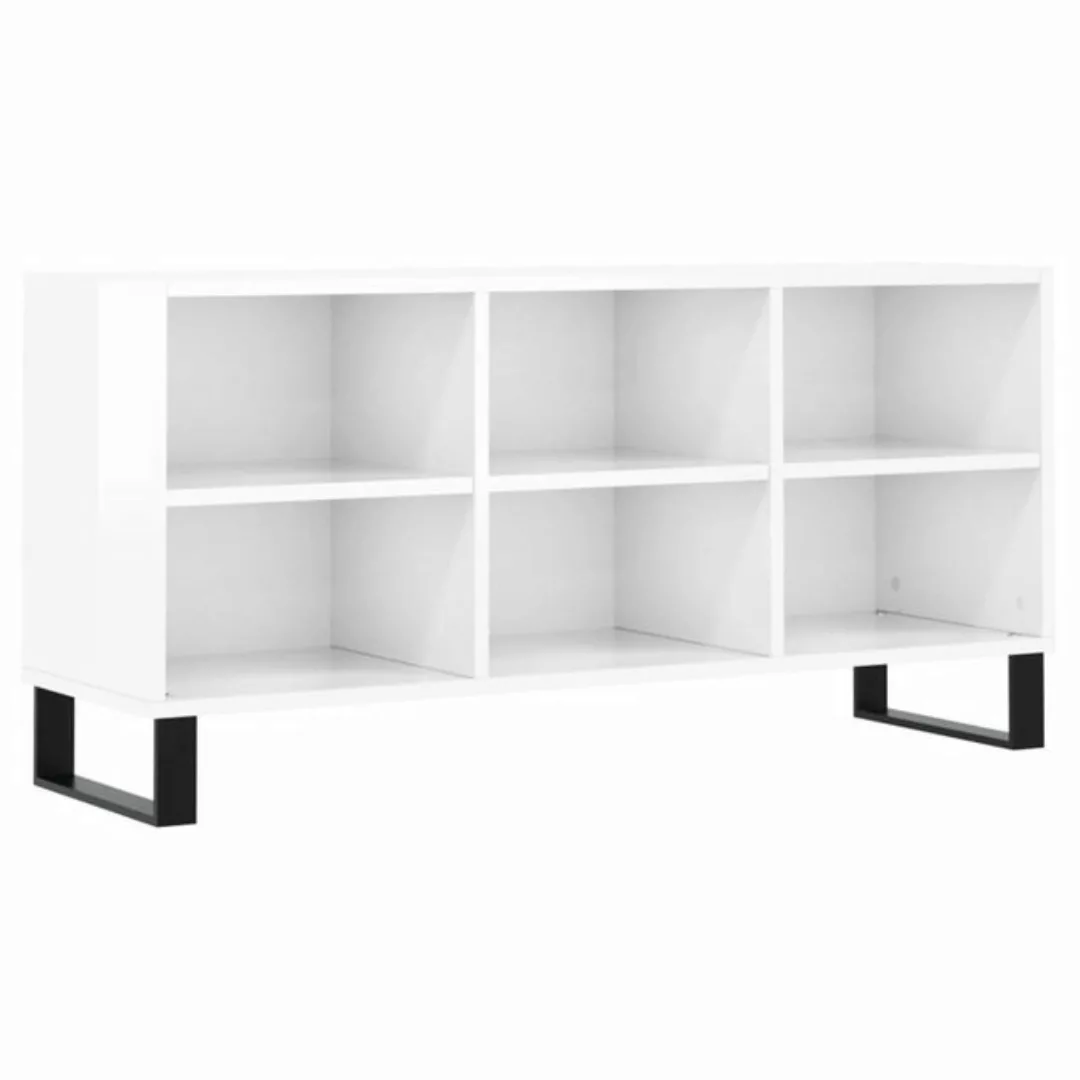 furnicato TV-Schrank Hochglanz-Weiß 103,5x30x50 cm Holzwerkstoff günstig online kaufen
