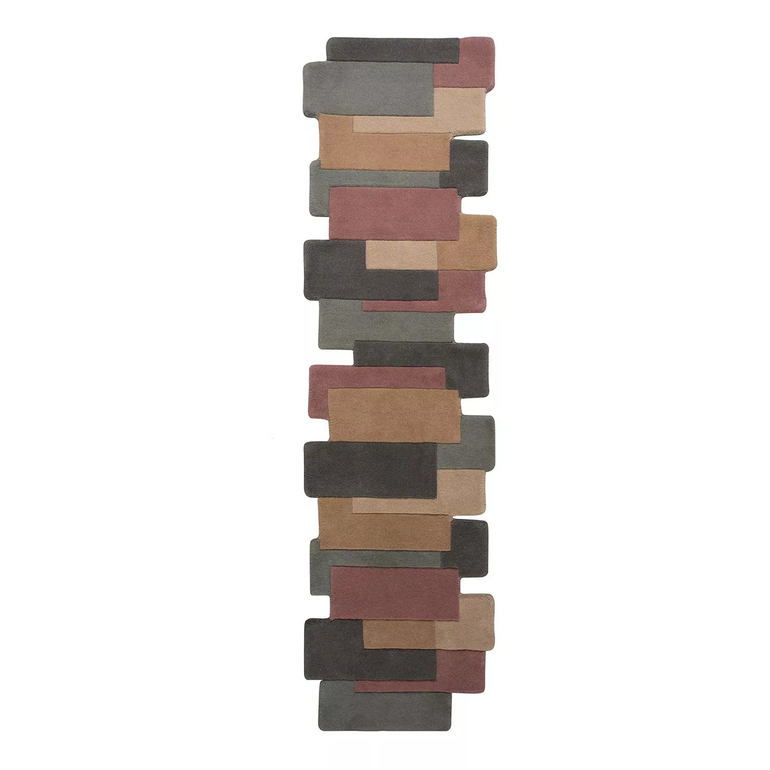 FLAIR RUGS Läufer »Abstract Collage«, rechteckig, 100% Wolle, Karo Design, günstig online kaufen