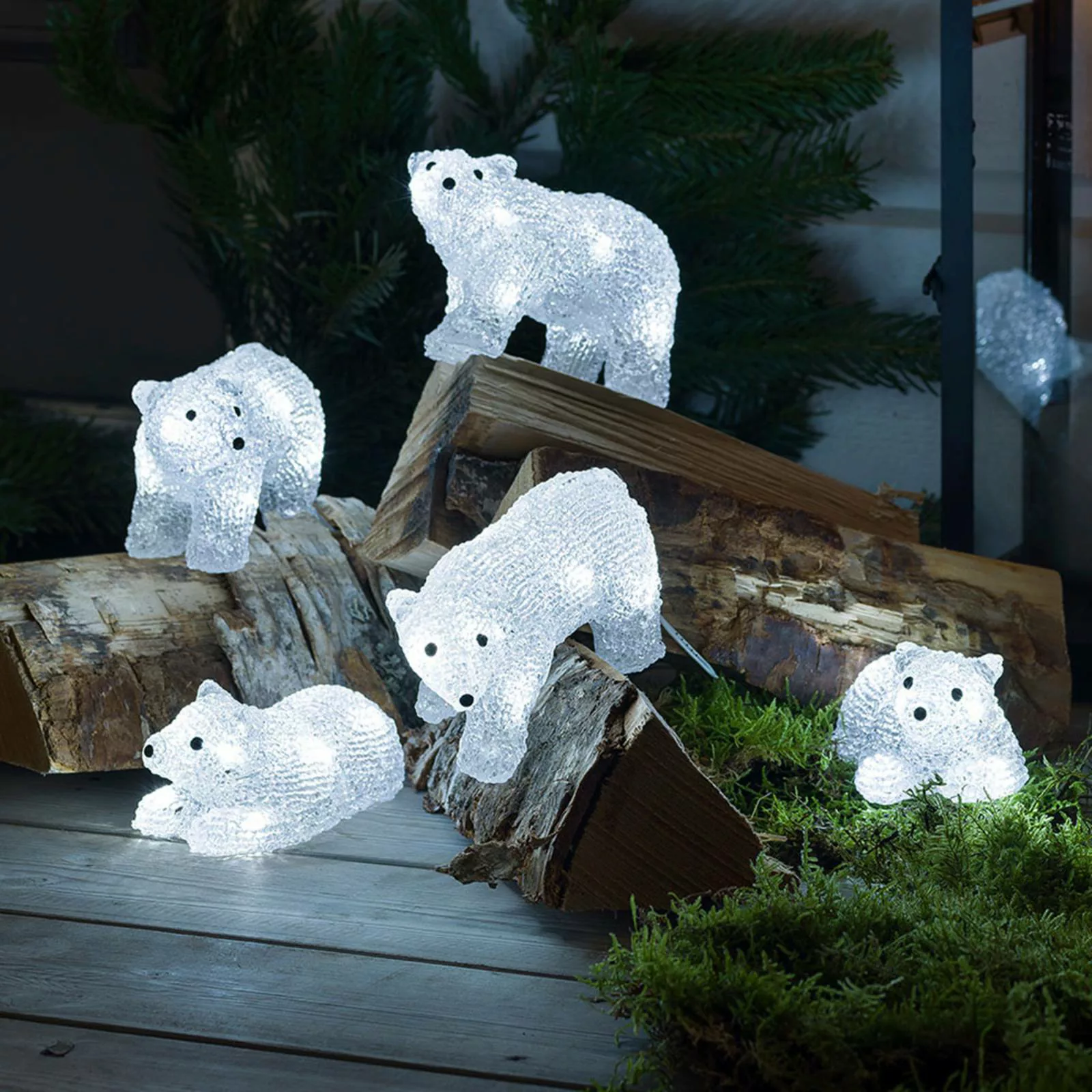 LED-Leuchtfiguren Polarbären für außen, 5er-Set günstig online kaufen