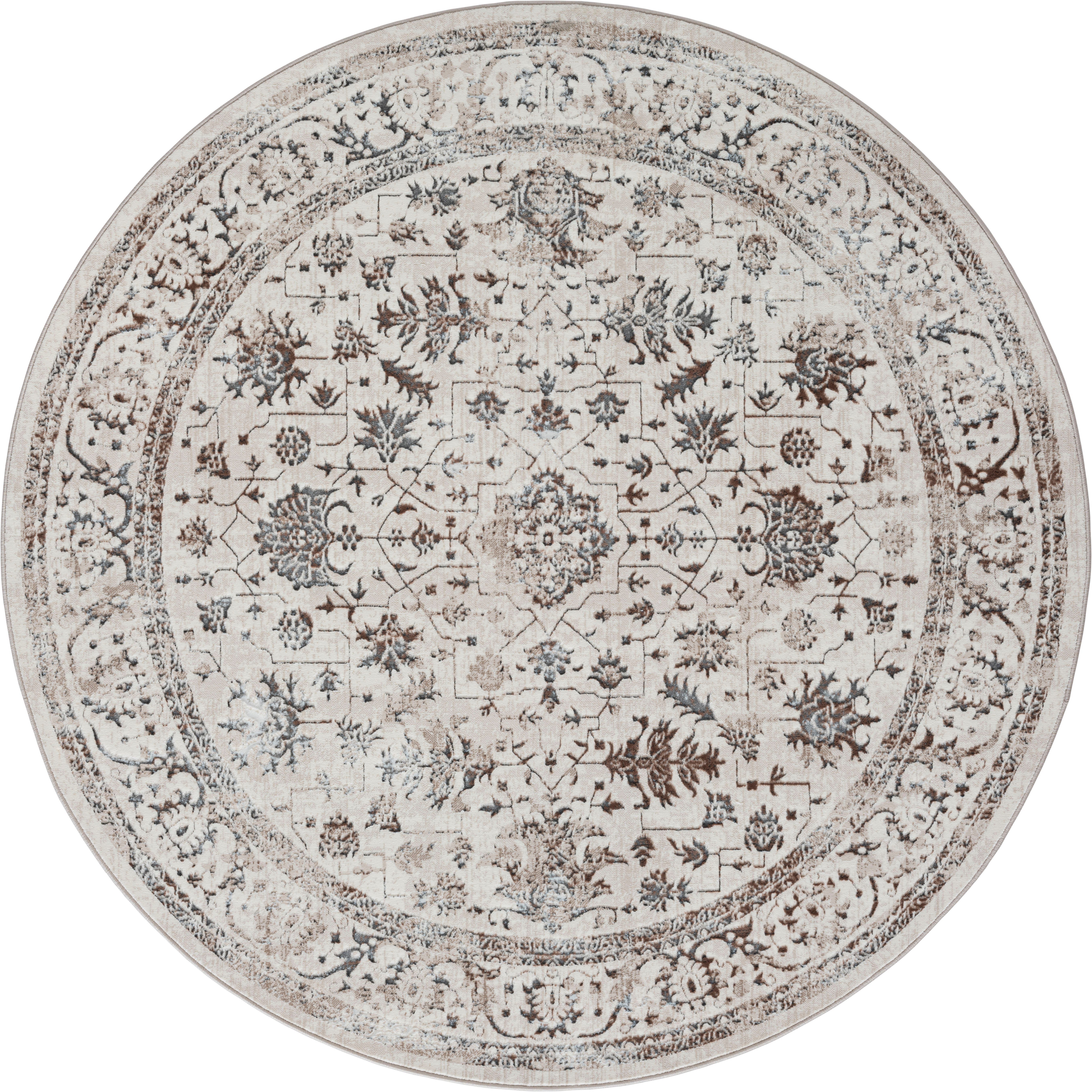 merinos Teppich »Creation 50112«, rund, 10 mm Höhe, elegant, glänzend, Kurz günstig online kaufen