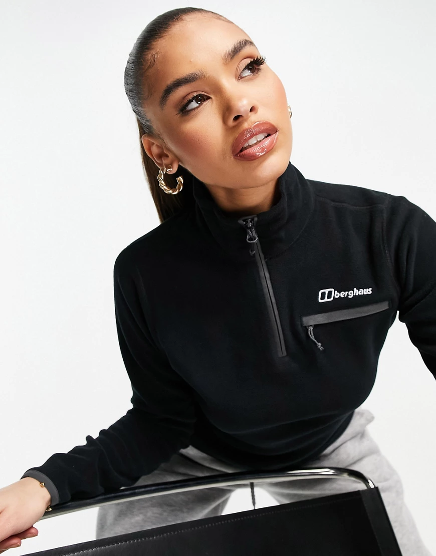 Berghaus – Prism Micro – Sweatshirt aus Fleece in Schwarz mit 1/2-Reißversc günstig online kaufen