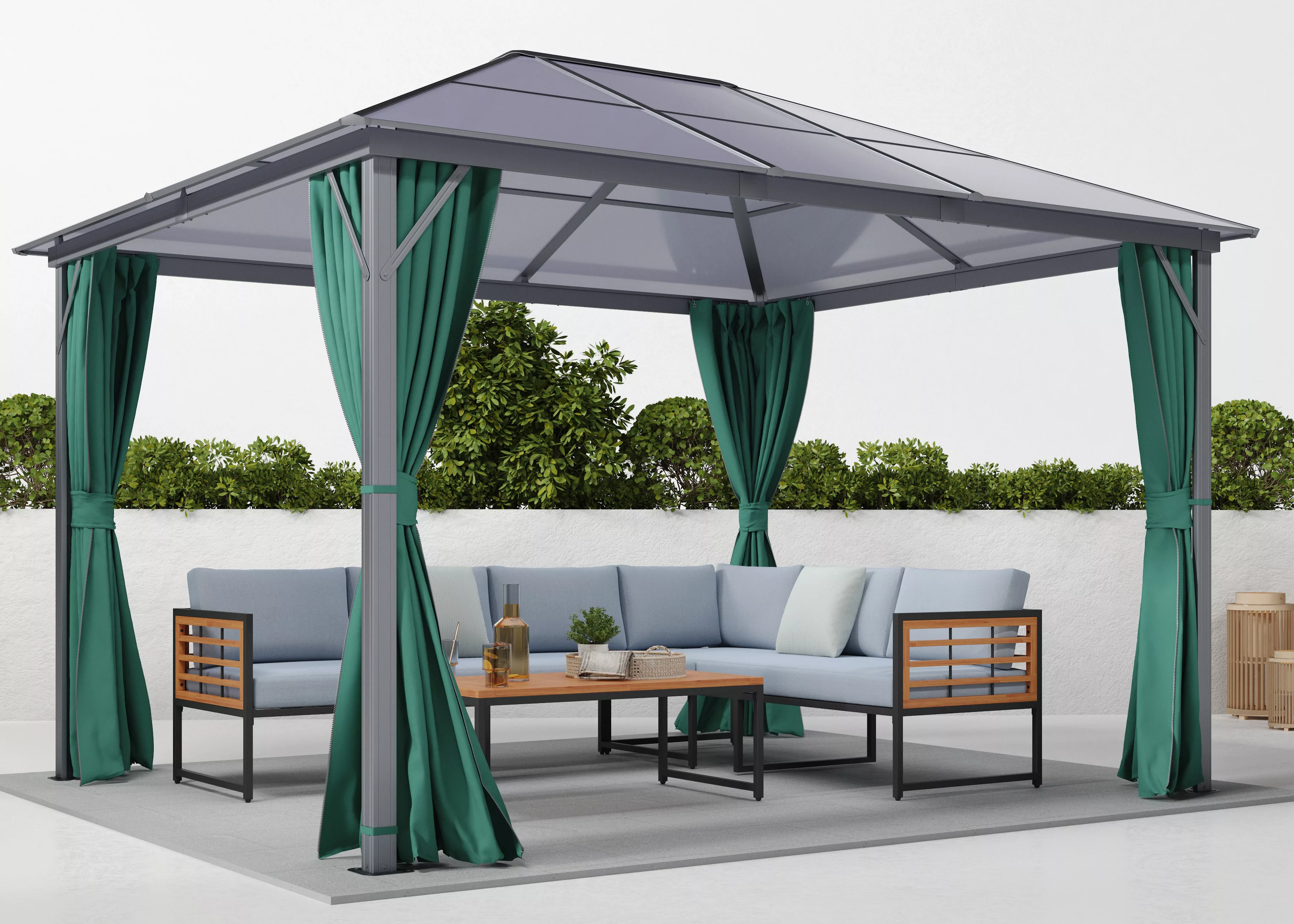 KONIFERA Pavillon "Aruba 2.0", BxT: 300x365 cm, Aluminium, Polycarbonat-Dac günstig online kaufen