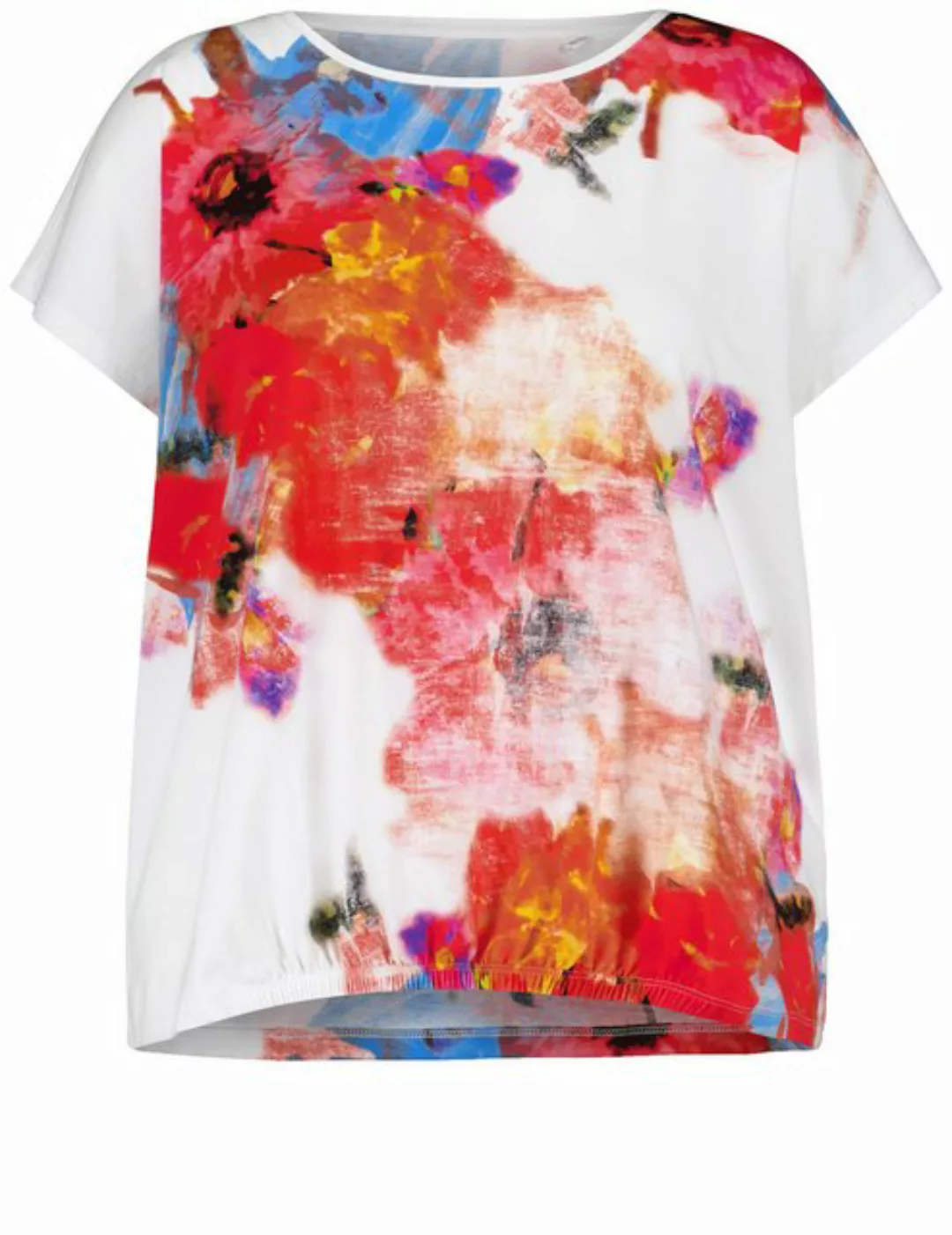 Samoon Shirtbluse Kurzarmshirt mit floralem Frontprint günstig online kaufen