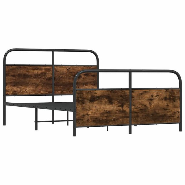 vidaXL Bett Bettgestell ohne Matratze 120x200 cm Räuchereiche Holzwerkstoff günstig online kaufen