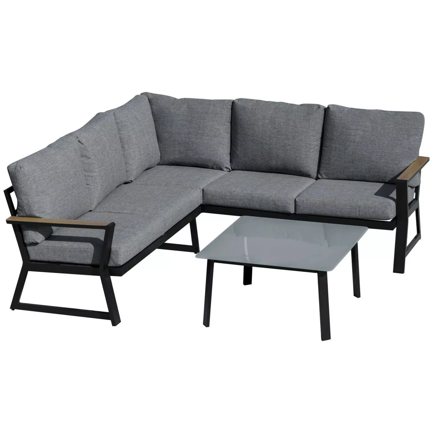 Outsunny Loungeset grau Aluminium B/H/T: ca. 205x74x72 cm günstig online kaufen