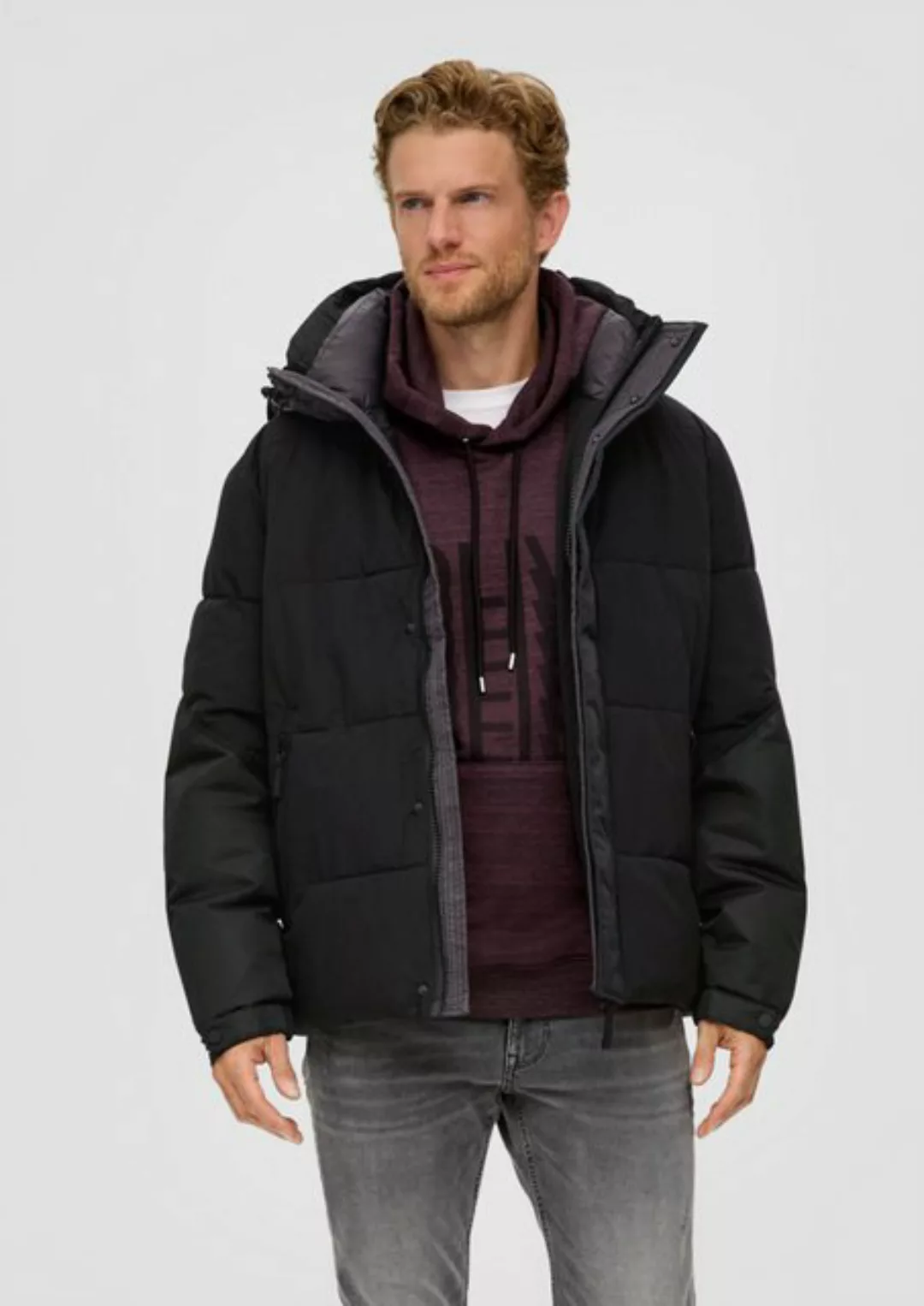 s.Oliver Allwetterjacke Steppjacke mit Kapuze Logo günstig online kaufen