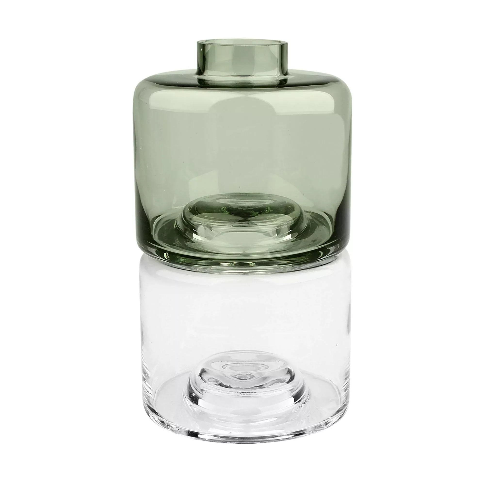 Collection - Stackable Vase 2er Set - grün, transparent/Einzelvase: H x Ø 1 günstig online kaufen