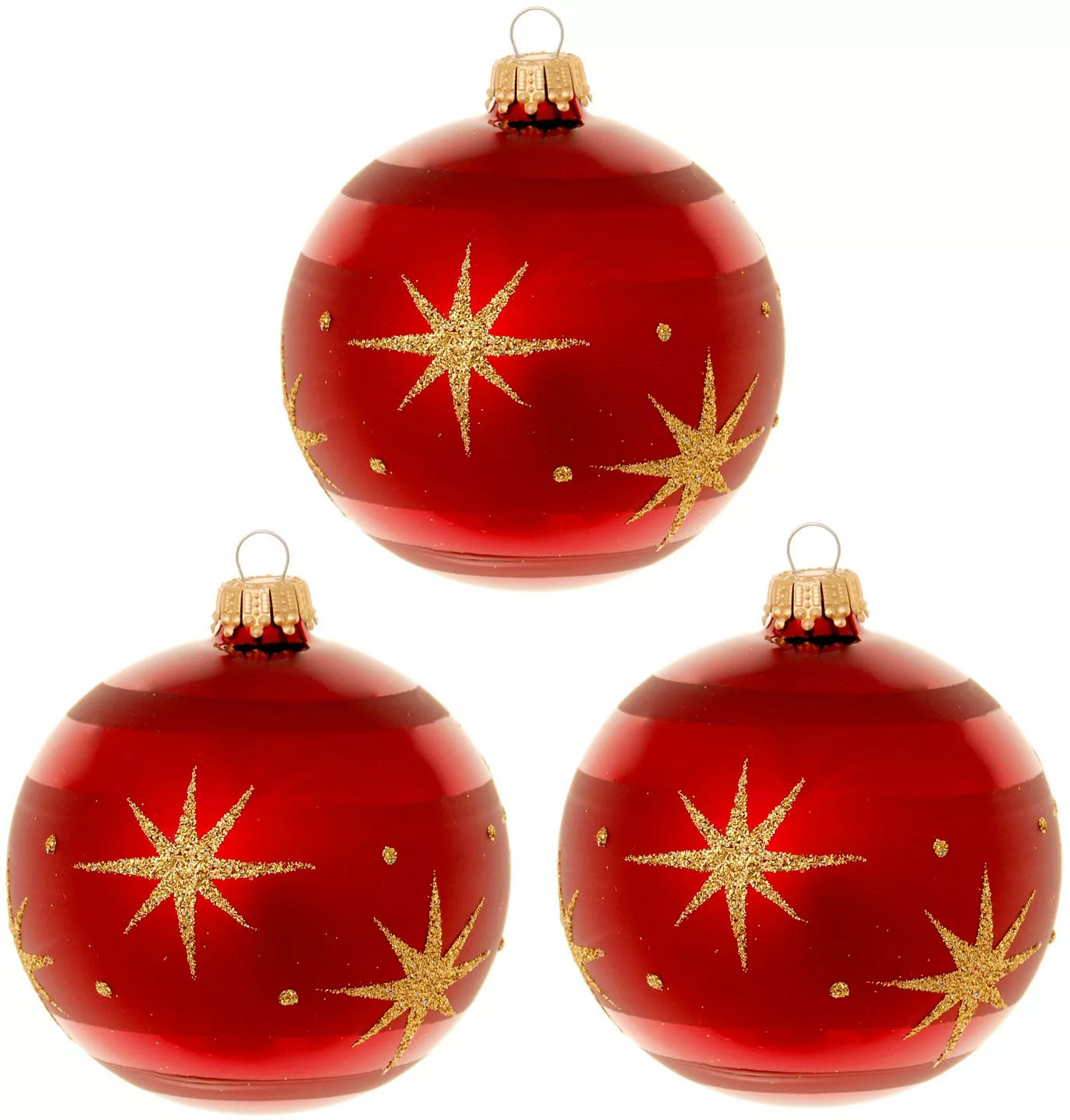 Krebs Glas Lauscha Weihnachtsbaumkugel "Xmas Night "Komet", 8 cm", (Set, 3 günstig online kaufen