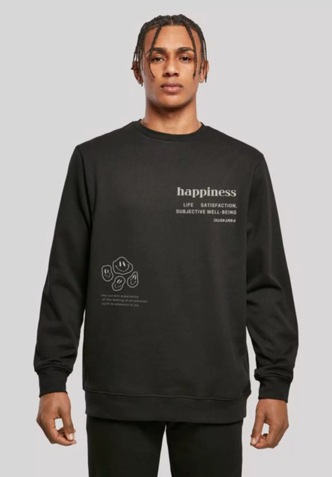 F4NT4STIC Kapuzenpullover "happiness CREWNECK", Print günstig online kaufen