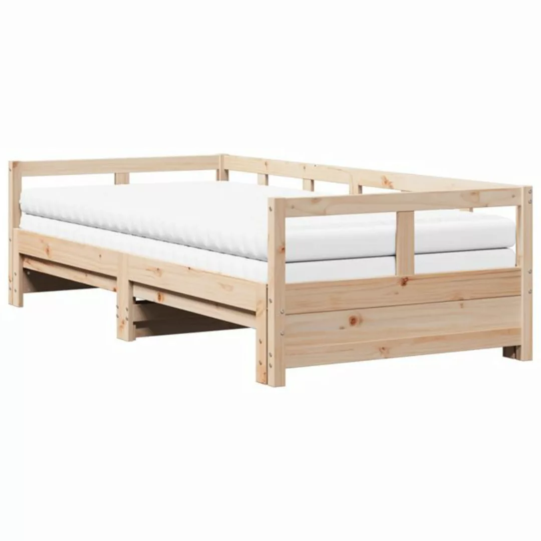 vidaXL Bett Tagesbett Ausziehbar mit Matratzen 80x200 cm Massivholz Kiefer günstig online kaufen