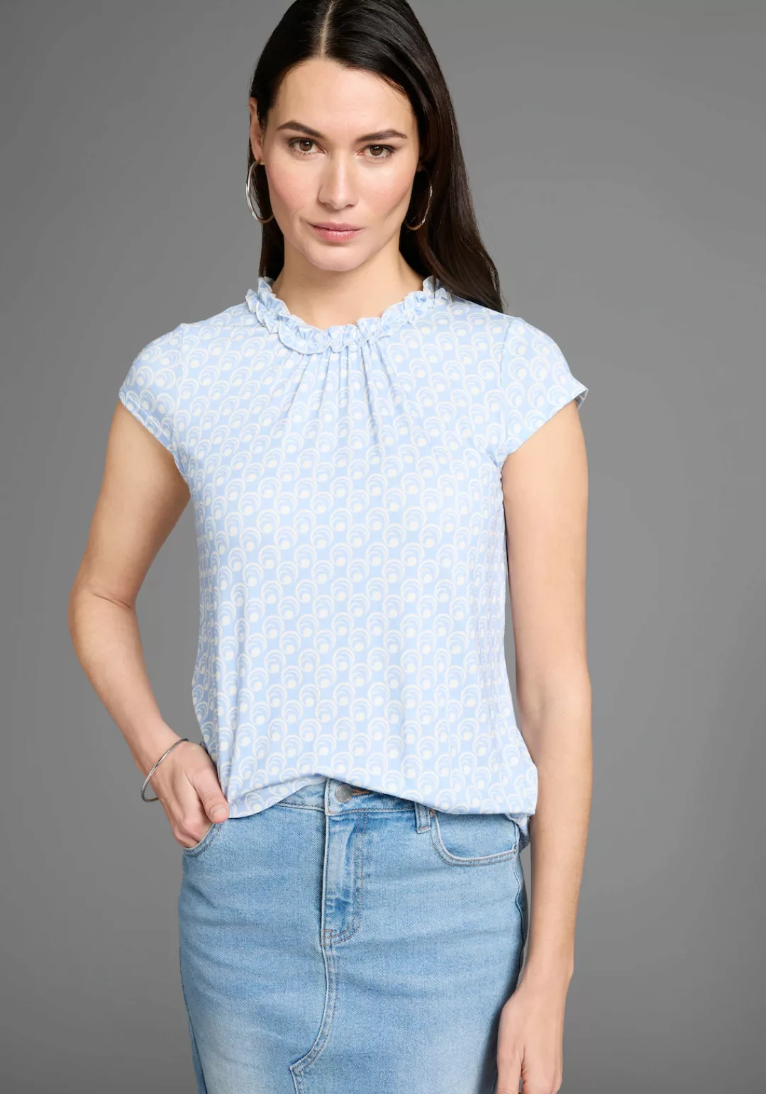 HECHTER PARIS Print-Shirt, mit femininem Ausschnittdetail günstig online kaufen