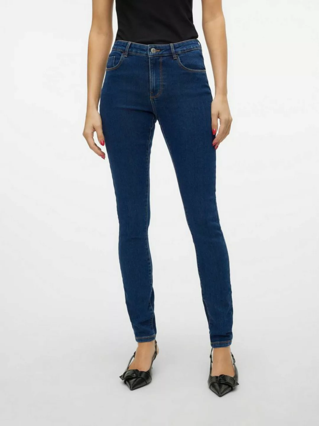 Vero Moda Skinny-fit-Jeans VMELLY MR SKINNY JEANS BLUE NOOS günstig online kaufen