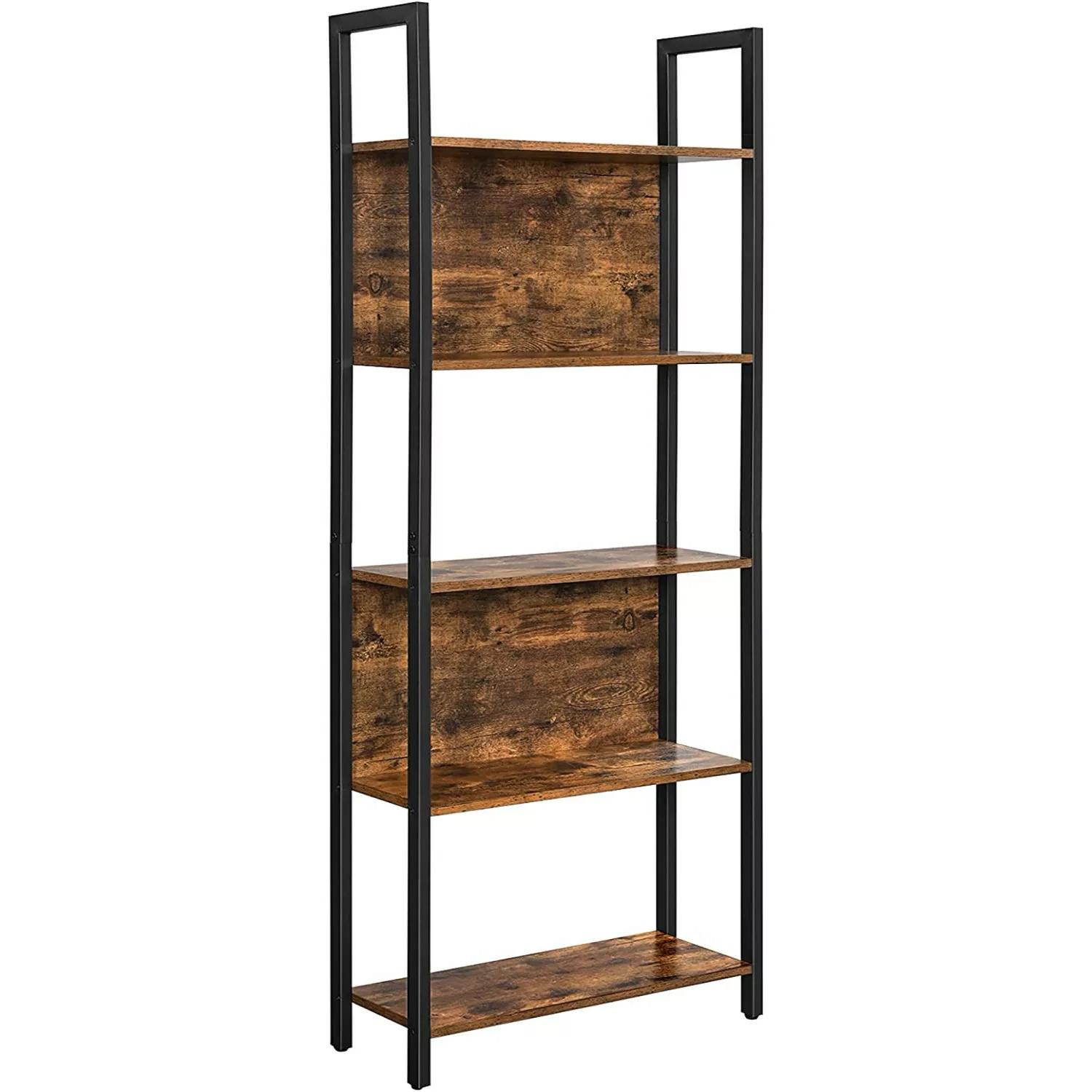 Vasagle Bücherregal 3 Ebenen 24 x 62 x 165 cm Braun-Schwarz günstig online kaufen