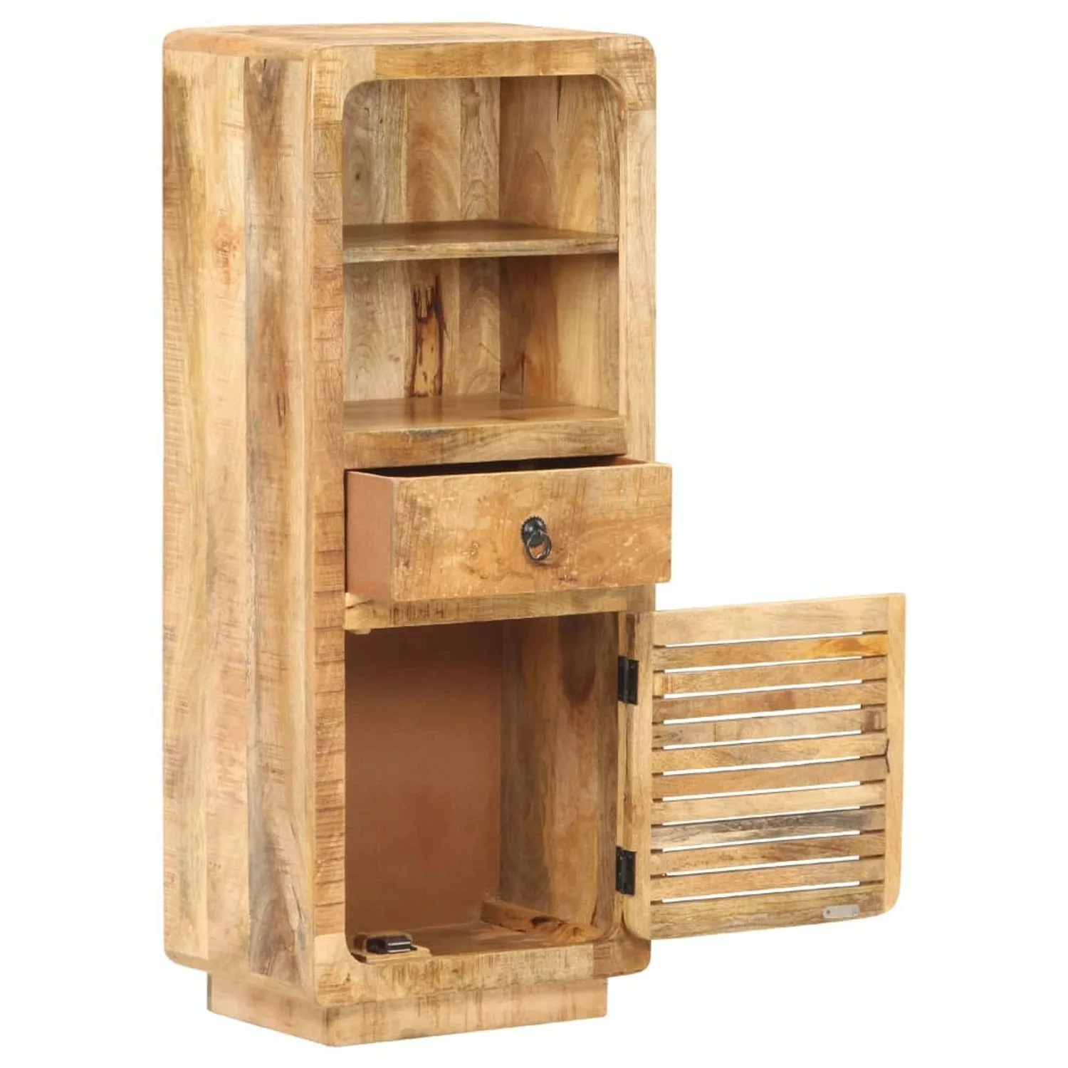 Highboard 45x32x110 Cm Raues Mangoholz günstig online kaufen