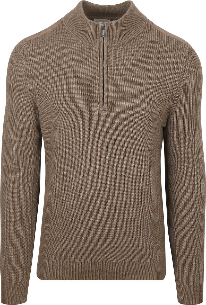 Suitable Half Zip Pullover Patch Taupe - Größe S günstig online kaufen