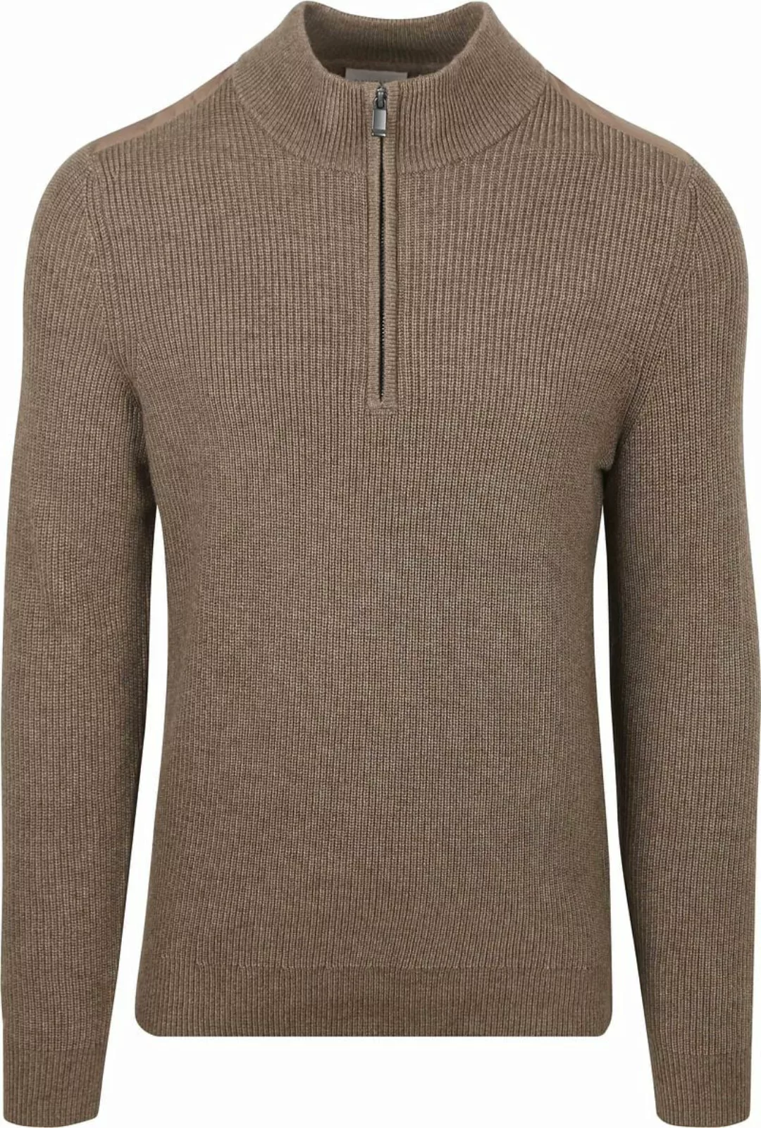 Suitable Half Zip Pullover Patch Taupe - Größe S günstig online kaufen
