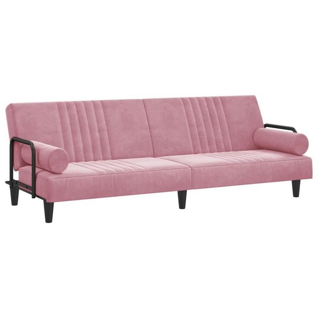 vidaXL Sofa Schlafsofa mit Armlehnen Rosa Samt Schlafcouch Couch Sofa günstig online kaufen