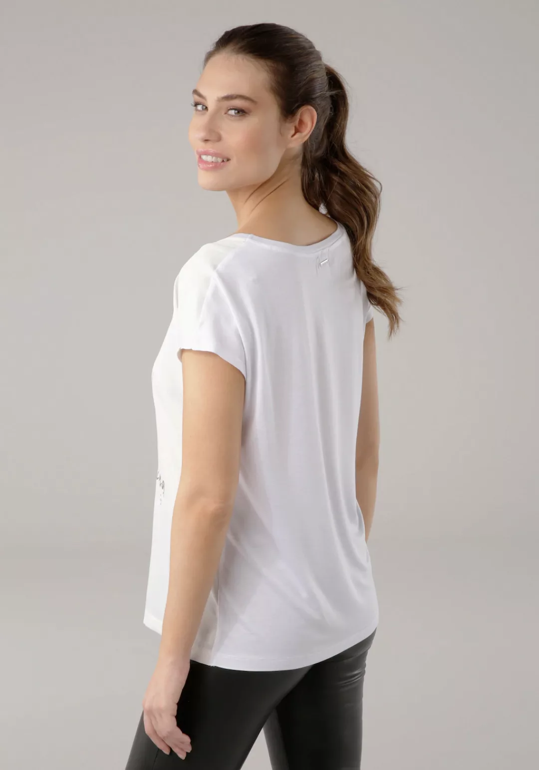 Laura Scott Shirtbluse aus Satin mit dezentem Aufdruck günstig online kaufen