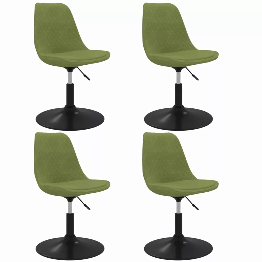 Vidaxl Esszimmerstühle 4 Stk. Drehbar Hellgrün Samt günstig online kaufen
