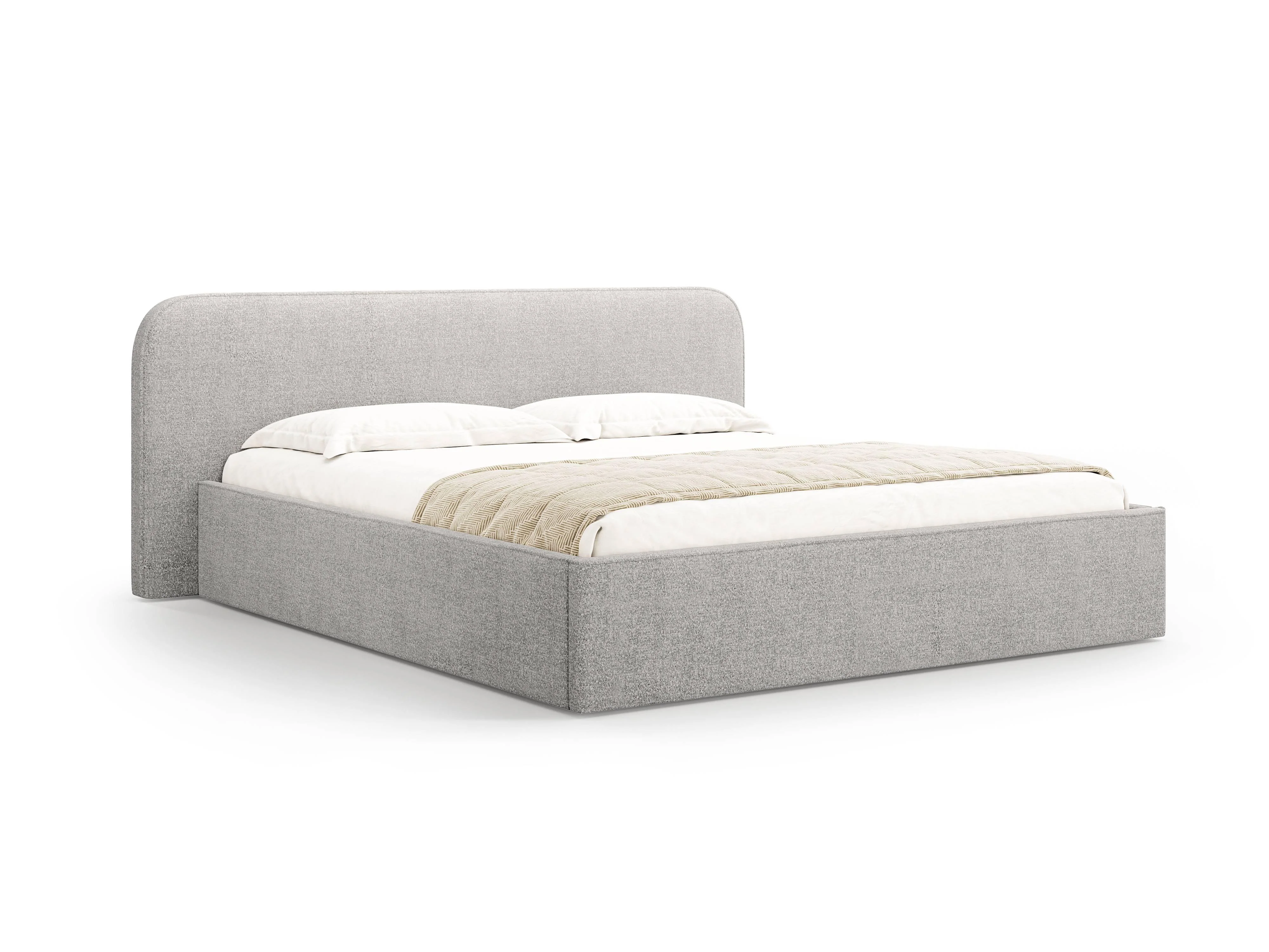 Micadoni | Bettgestell mit Stauraum Elizabeth 160x200 Bouclé günstig online kaufen