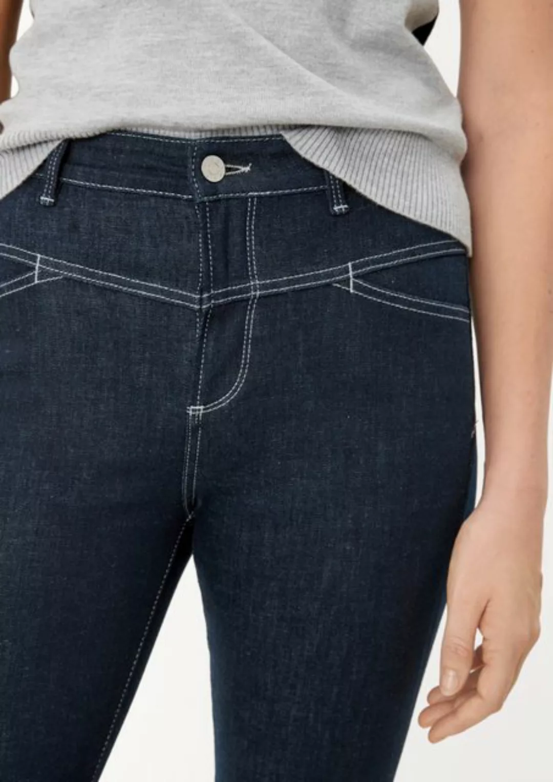 s.Oliver 5-Pocket-Jeans Skinny: Jeans mit Sattelbund Waschung günstig online kaufen