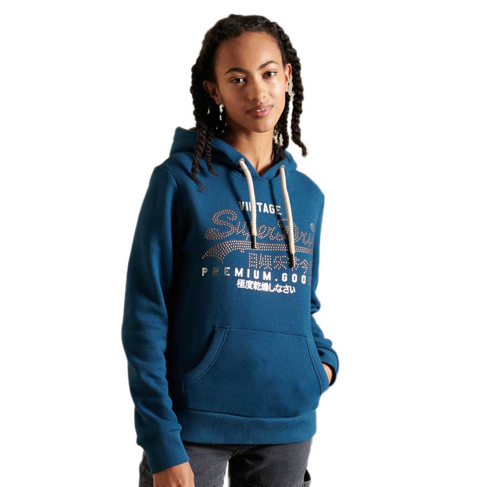 Superdry Vintage Logo Tonal Kapuzenpullover XS Blue Bottle günstig online kaufen