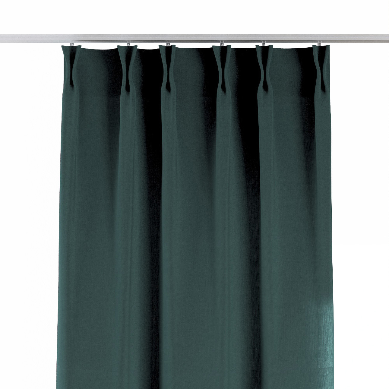 Vorhang mit flämischen 2-er Falten, grün, Leinen (159-09) günstig online kaufen