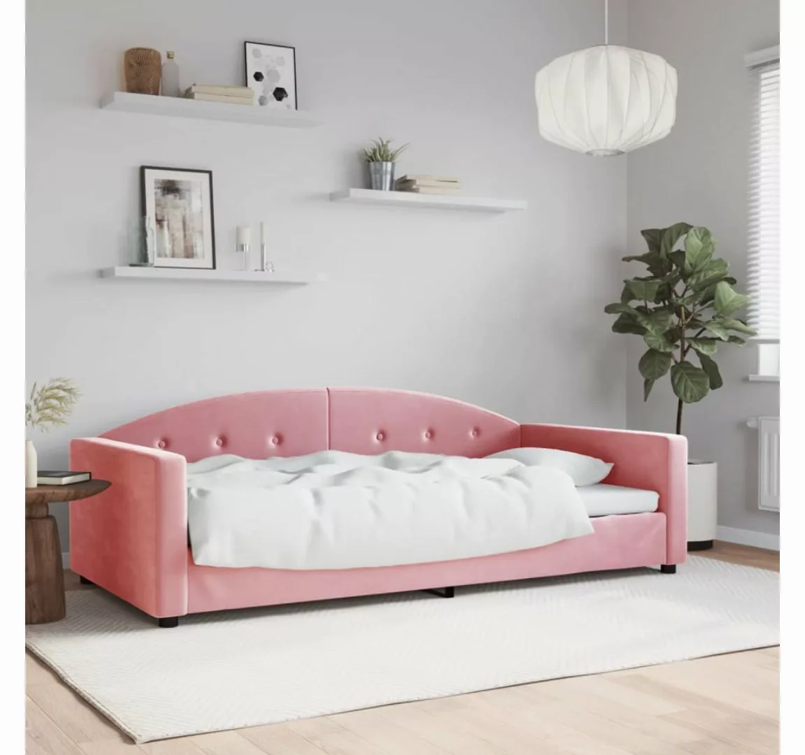 vidaXL Gästebett Tagesbett Rosa 100x200 cm Samt Gästebett Gästecouch Gästes günstig online kaufen