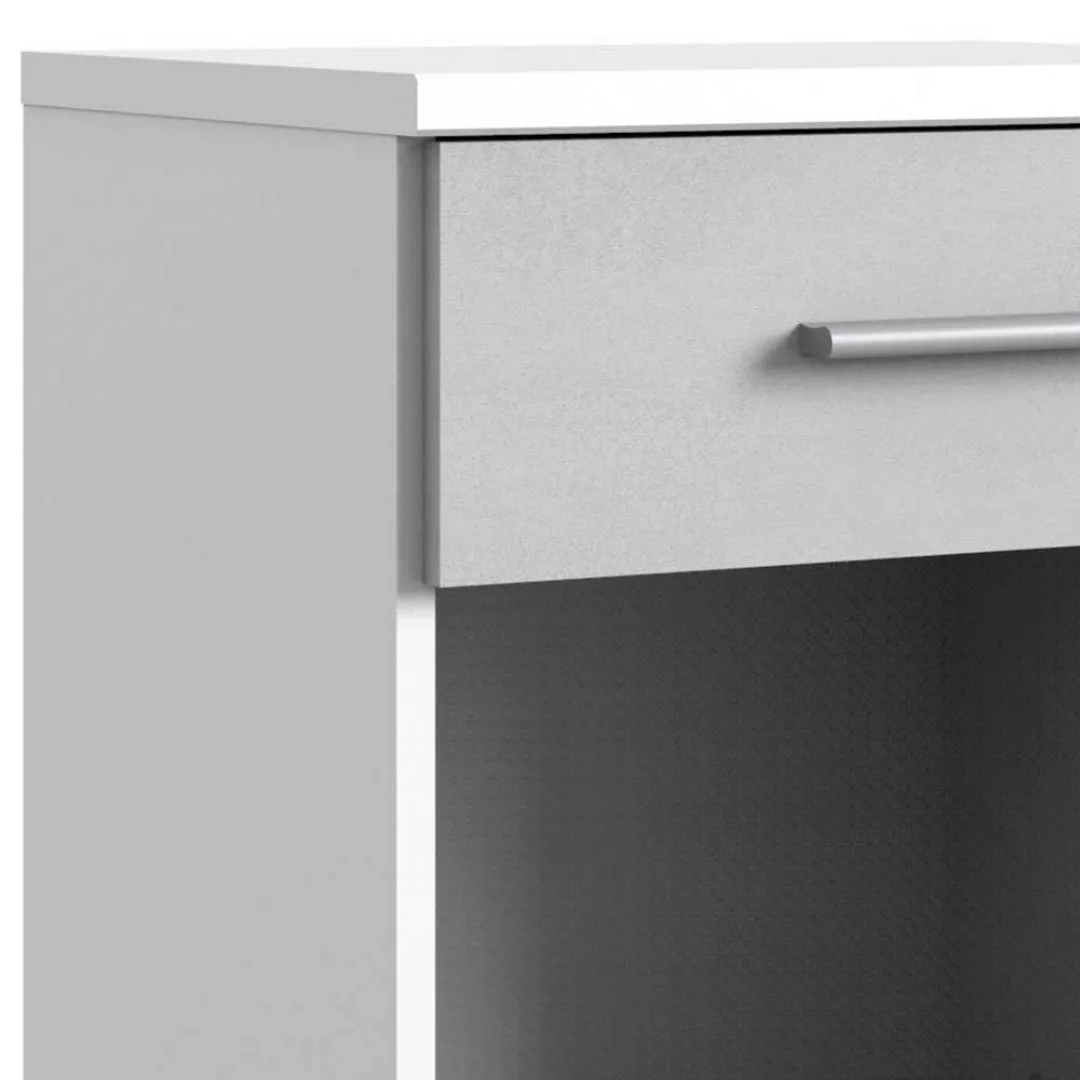 Bürocontainer mit Rollen in Weiß und Betonoptik Lichtgrau 58 cm hoch günstig online kaufen