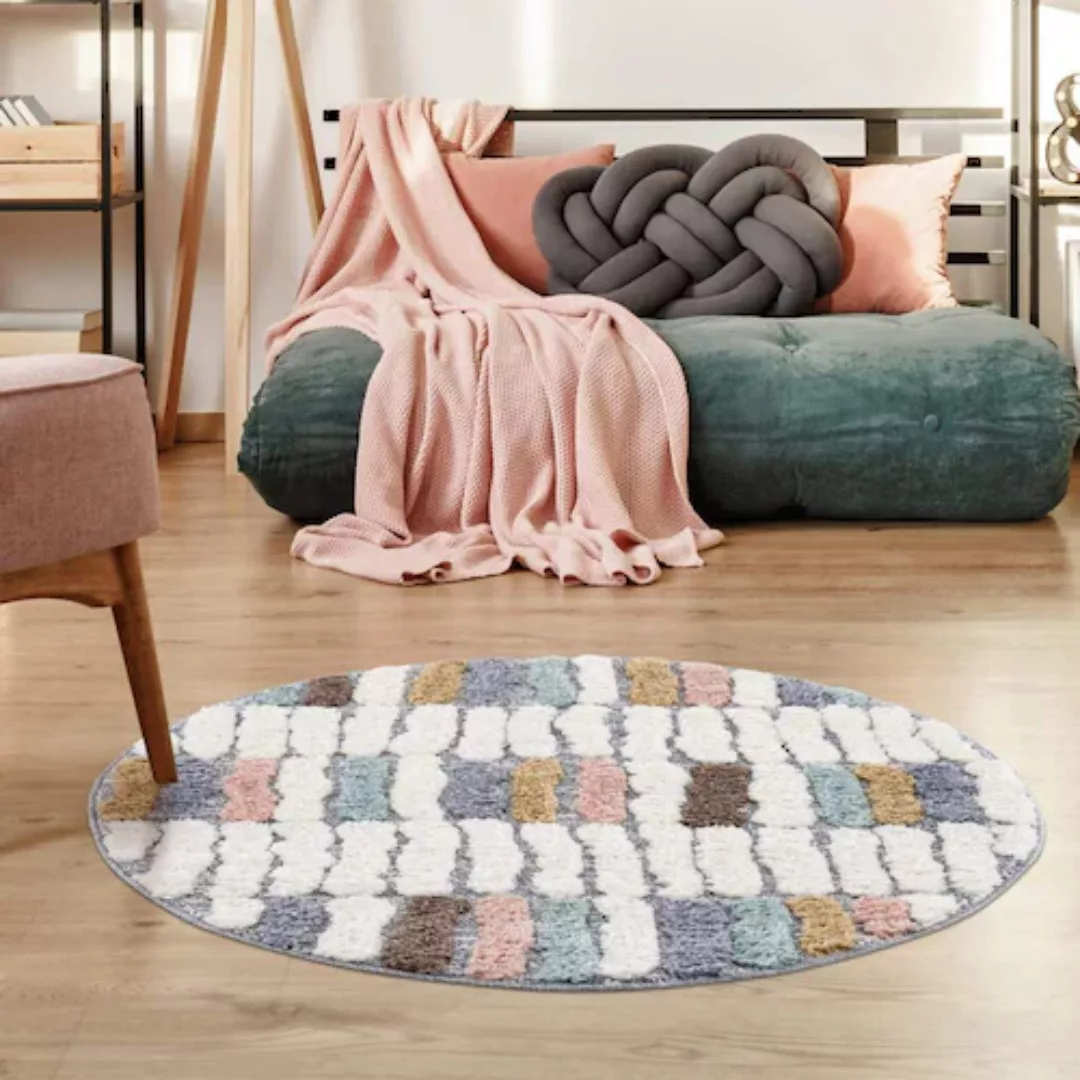 Carpet City Hochflor-Teppich »Focus 3032«, rund, besonders weich, Modern, B günstig online kaufen