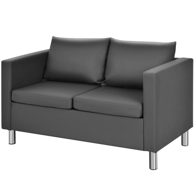 KOMFOTTEU Sofa 2 Sitzer, mit 2 Kissen,aus Kunstleder,120 kg Belastbar günstig online kaufen