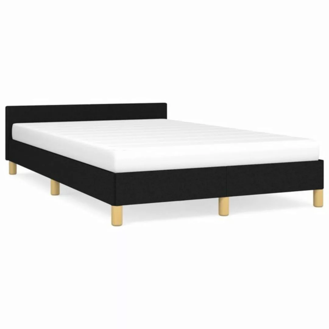 furnicato Bett Bettgestell mit Kopfteil Schwarz 120x200 cm Stoff günstig online kaufen