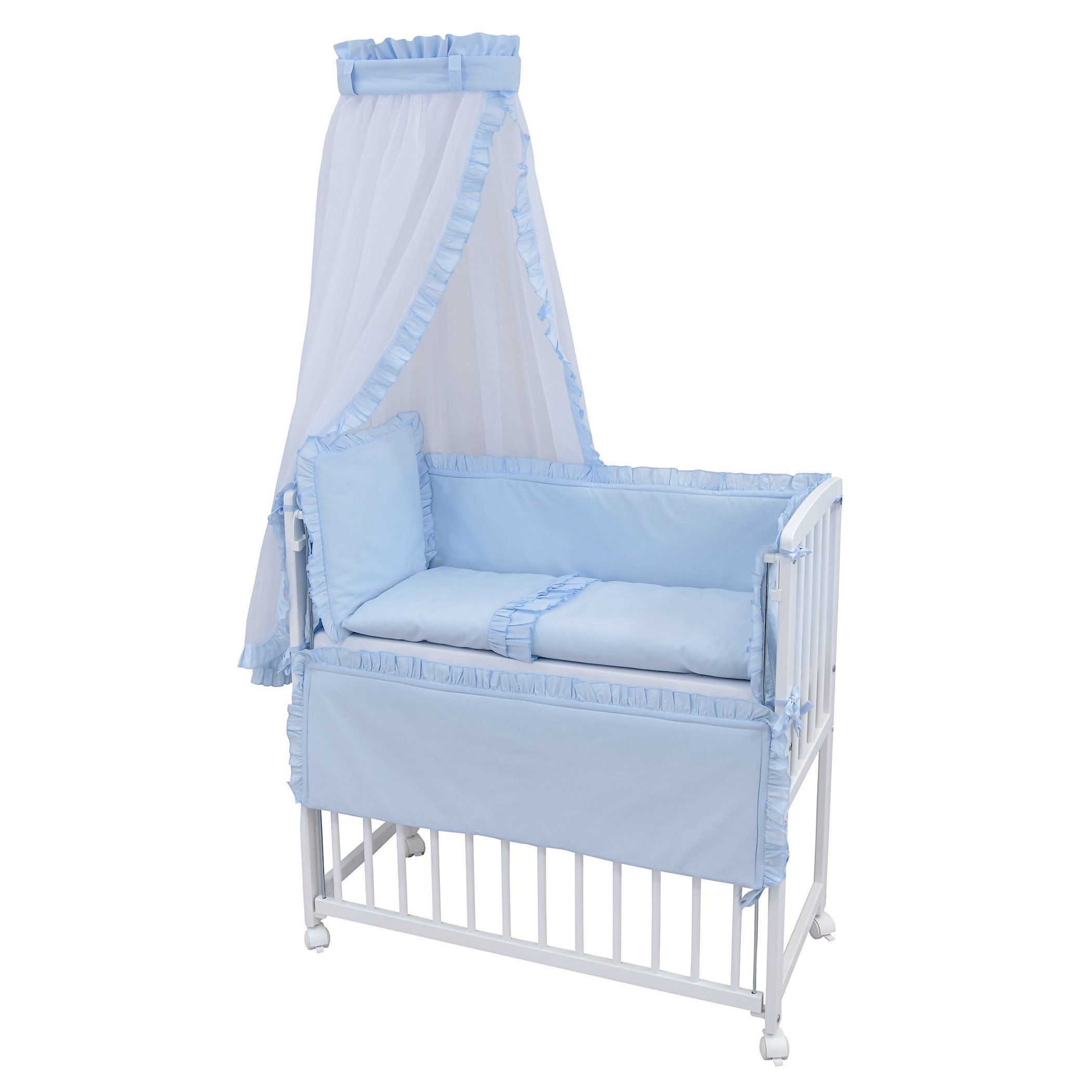 Baby-Delux Beistellbett Babybett Royal Blau Rüsche, günstig online kaufen