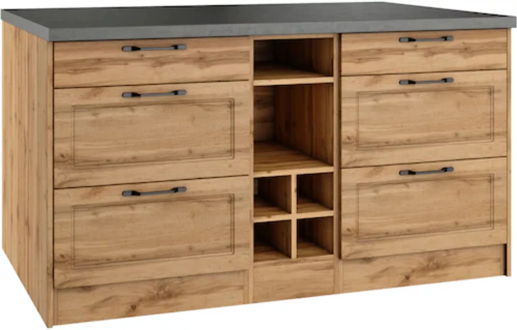 KOCHSTATION Kücheninsel "KS-Lani, Breite 153 cm, mit Flaschenregal", MDF-Fr günstig online kaufen