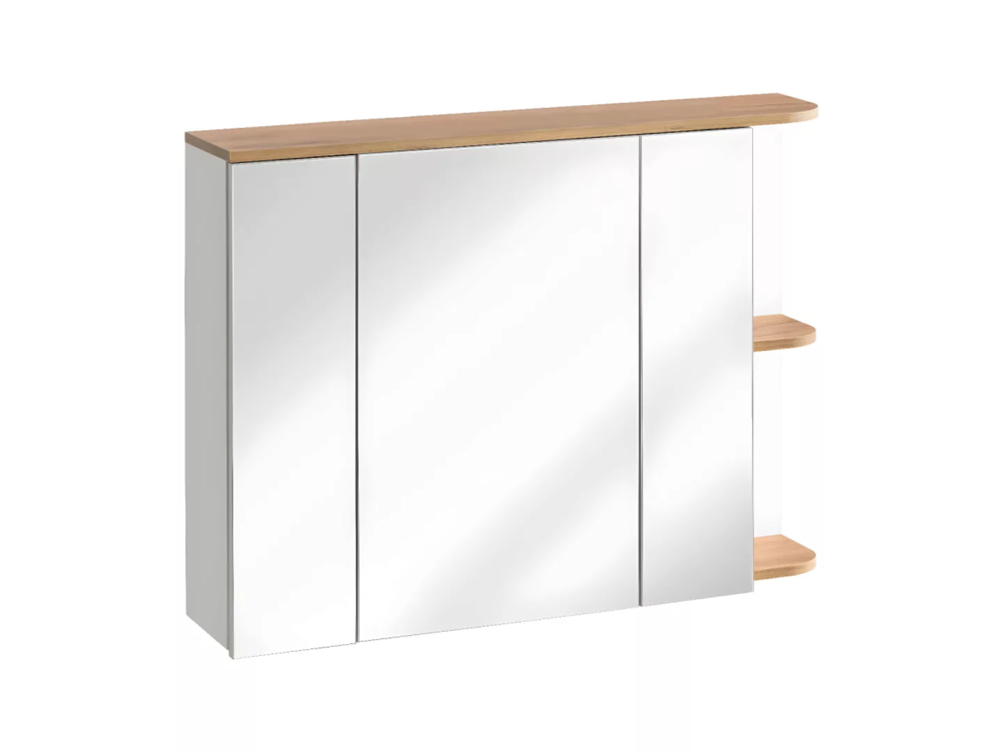 Badezimmer Hängeschrank mit Spiegel - B. 94 cm - Helle Naturfarben & Weiß - günstig online kaufen