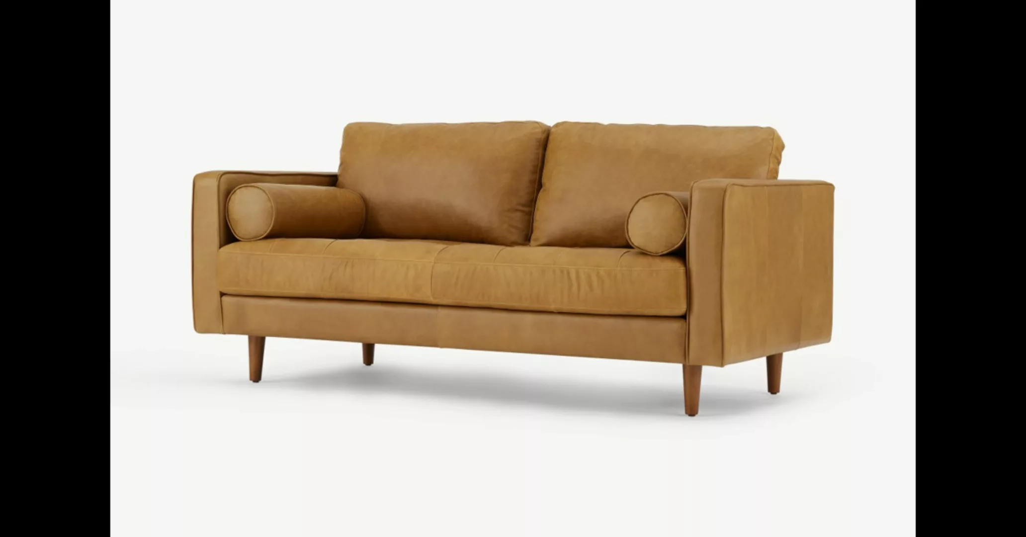 Scott grosses 2-Sitzer Sofa, Leder in Hellbraun - MADE.com günstig online kaufen