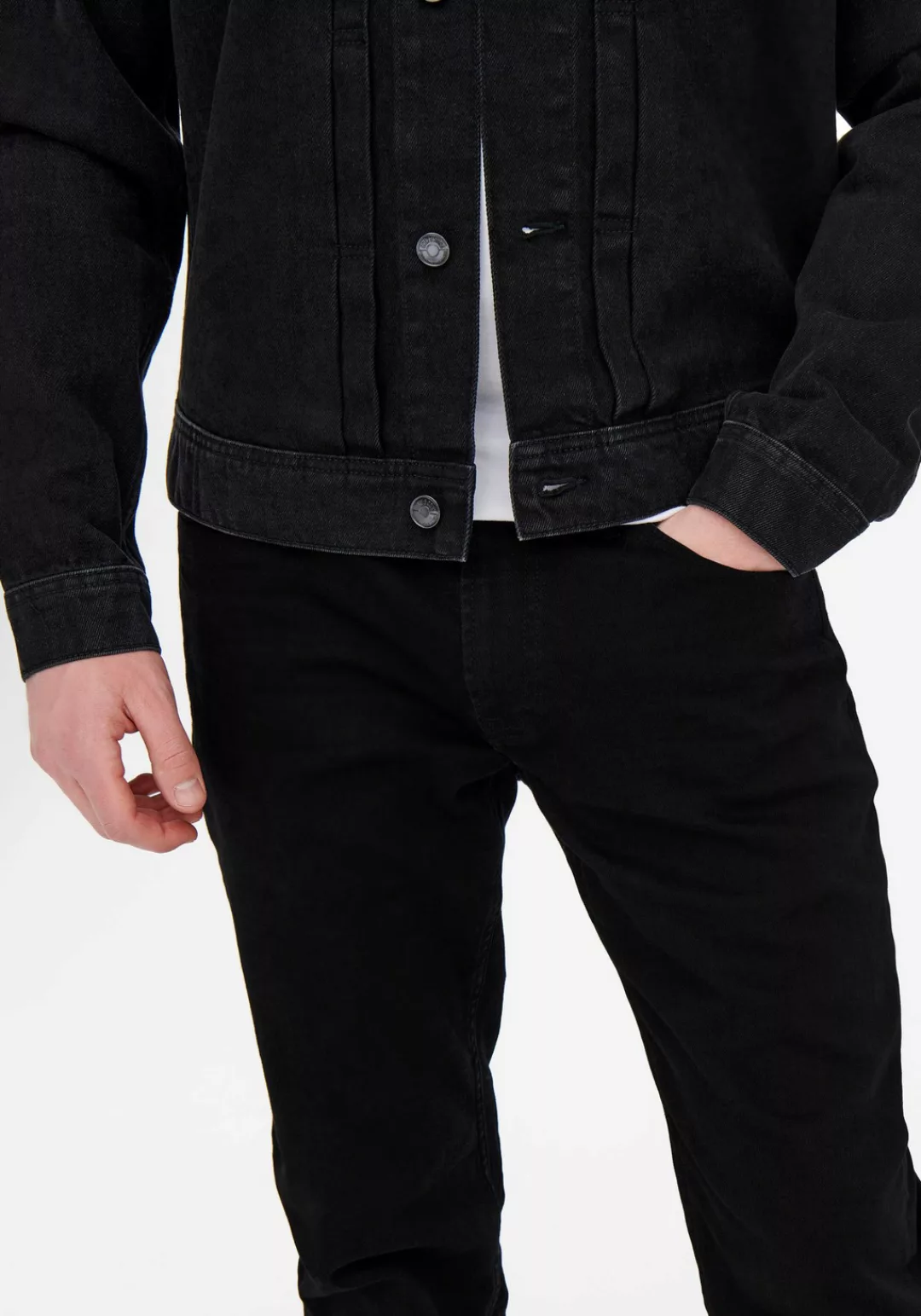 Only & Sons Herren Jeans ONSWEFT 2956 - Slim Fit - Schwarz - Black Denim günstig online kaufen