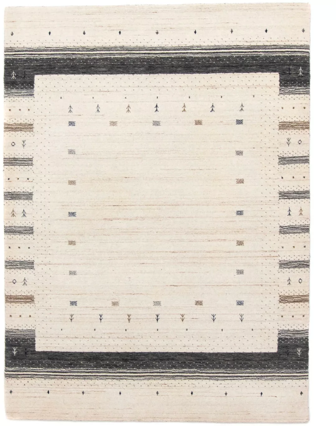 morgenland Wollteppich »Loribaft Bordüre Beige 200 x 145 cm«, rechteckig, S günstig online kaufen