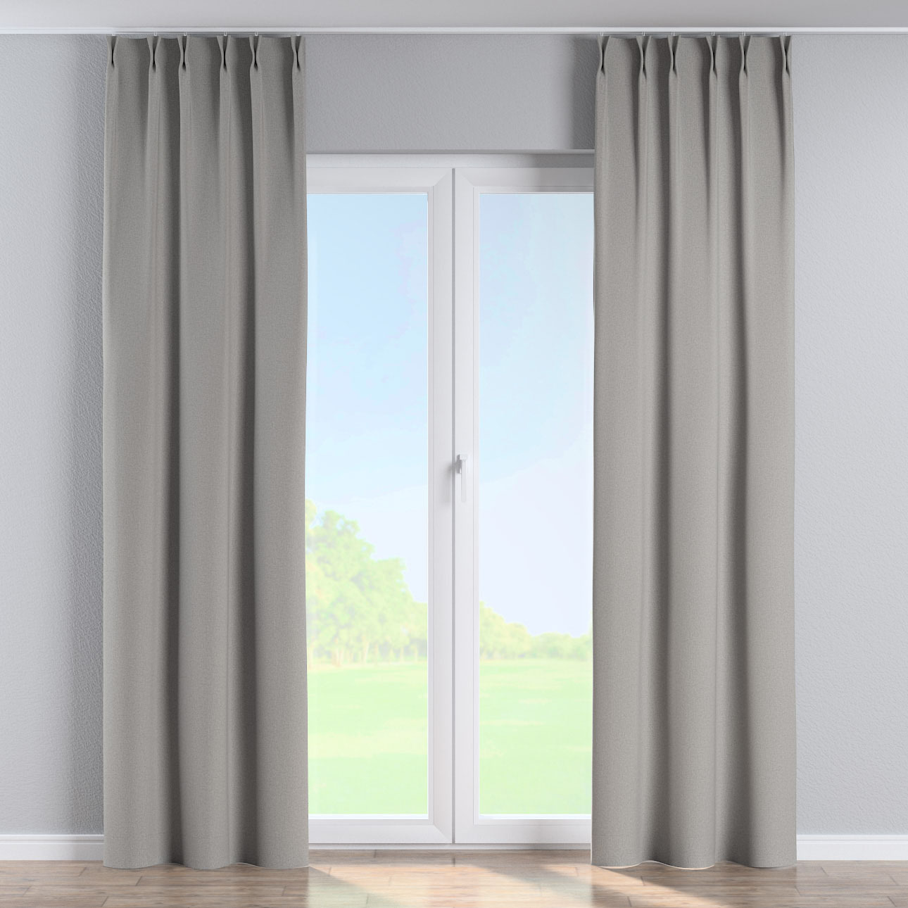 Vorhang mit flämischen 2-er Falten, grau, Blackout Soft (269-22) günstig online kaufen