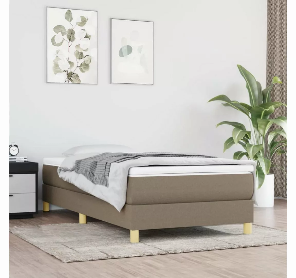 vidaXL Boxspringbett, Boxspringbett mit Matratze Taupe 90x190 cm Stoff günstig online kaufen