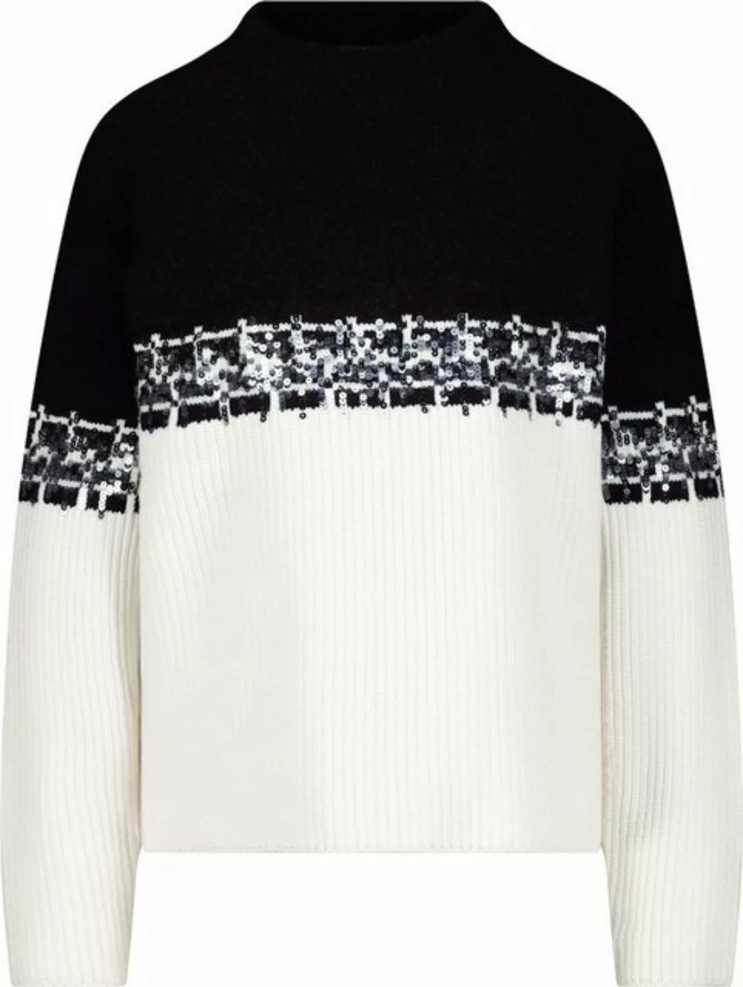 Monari Blusenshirt Colorblock-Strickpullover off-white günstig online kaufen