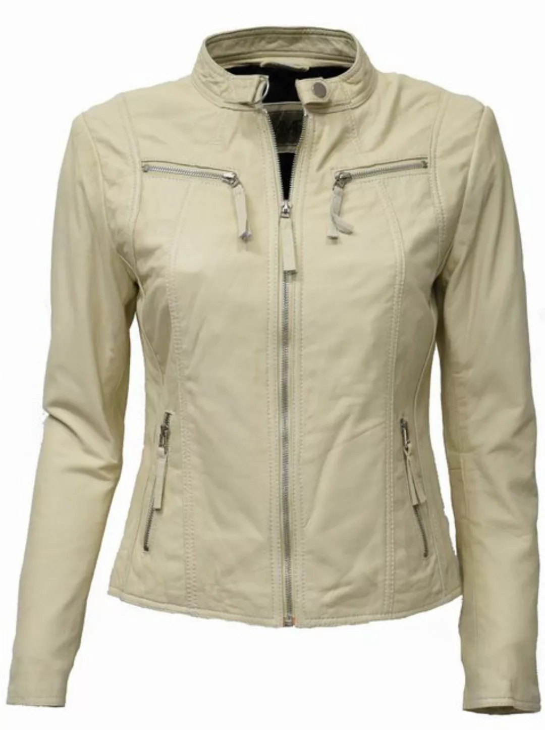 Zimmert Leather Lederjacke Pia cremefarbend, Vanilla weiches Leder mit Steh günstig online kaufen