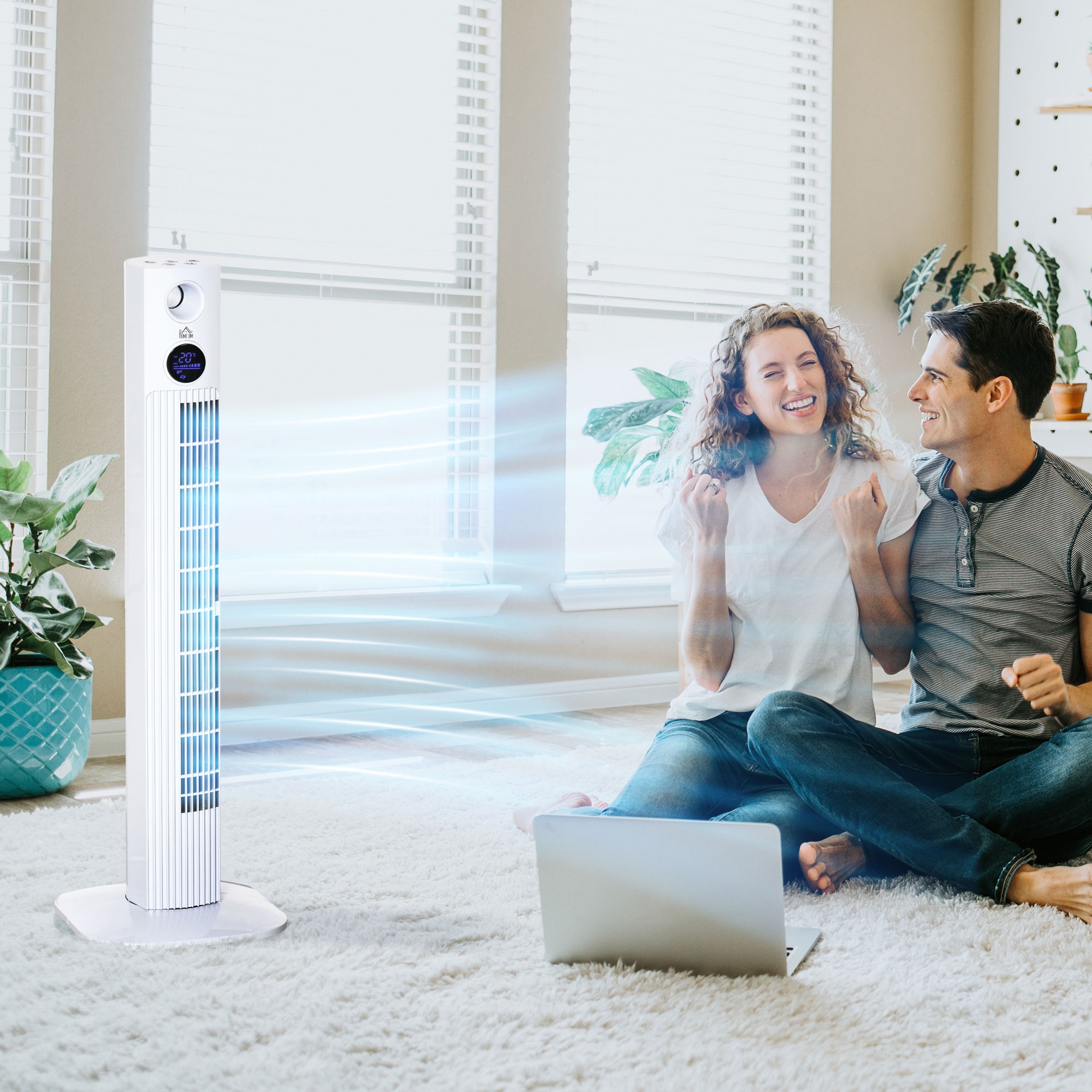 HOMCOM Turmventilator 45W mit 3 Modi und 3 Geschwindigkeiten mit 12-Stunden günstig online kaufen