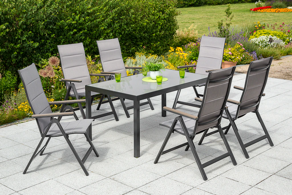 MERXX Garten-Essgruppe ""Trivero"", (Set, 7 tlg., 5-fach verstellbare Rücke günstig online kaufen