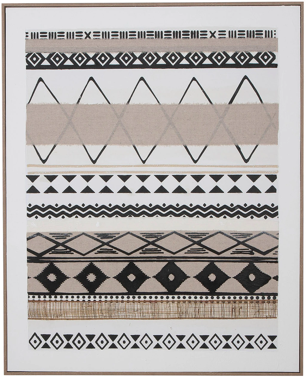 GILDE Bild mit Rahmen "Bild rechteckig Mwaki braun; schwarz; weiß H. 102 cm günstig online kaufen