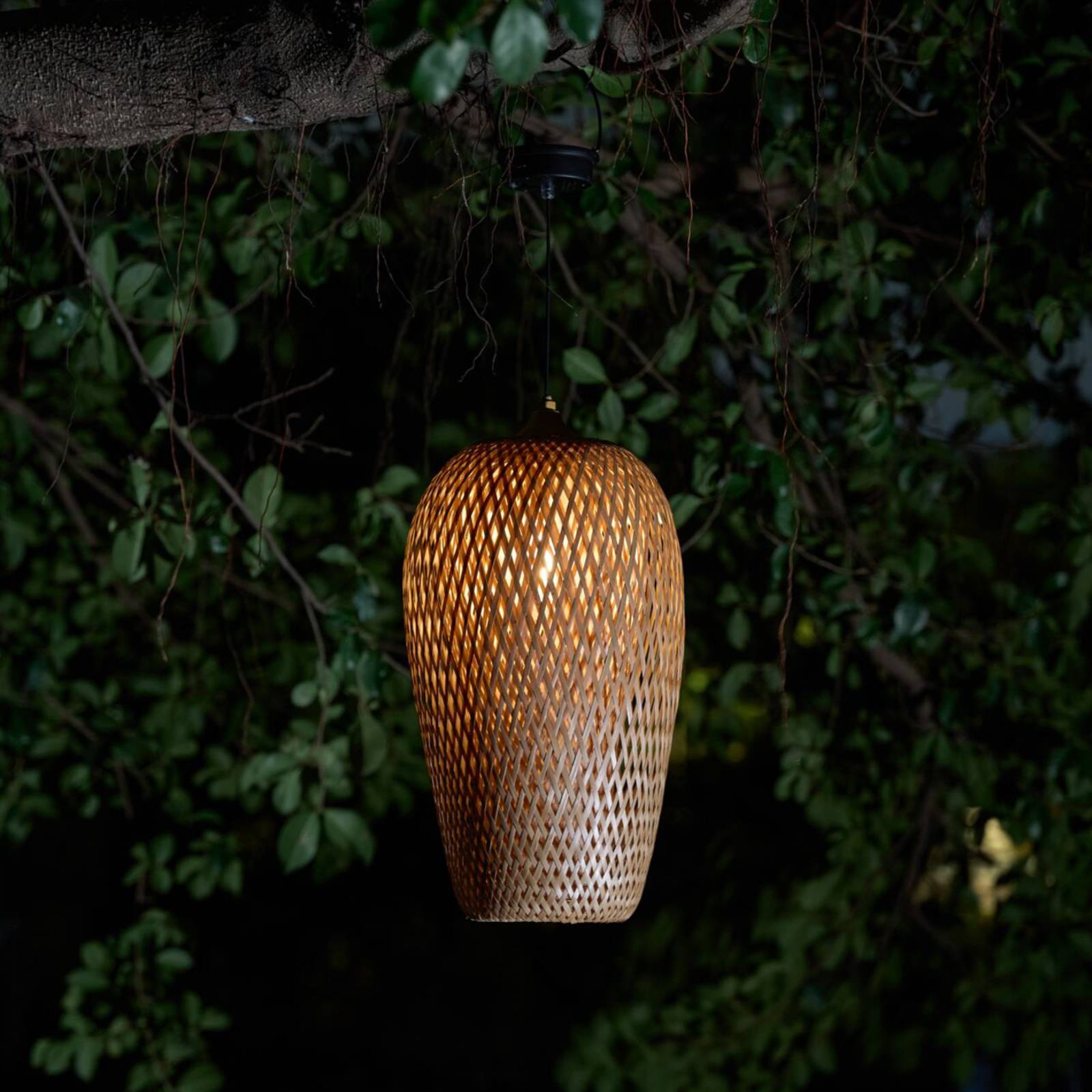 Pauleen LED Pendelleuchte »Sunshine Bliss Solarpendel Outdoor Bambus/Rattan günstig online kaufen