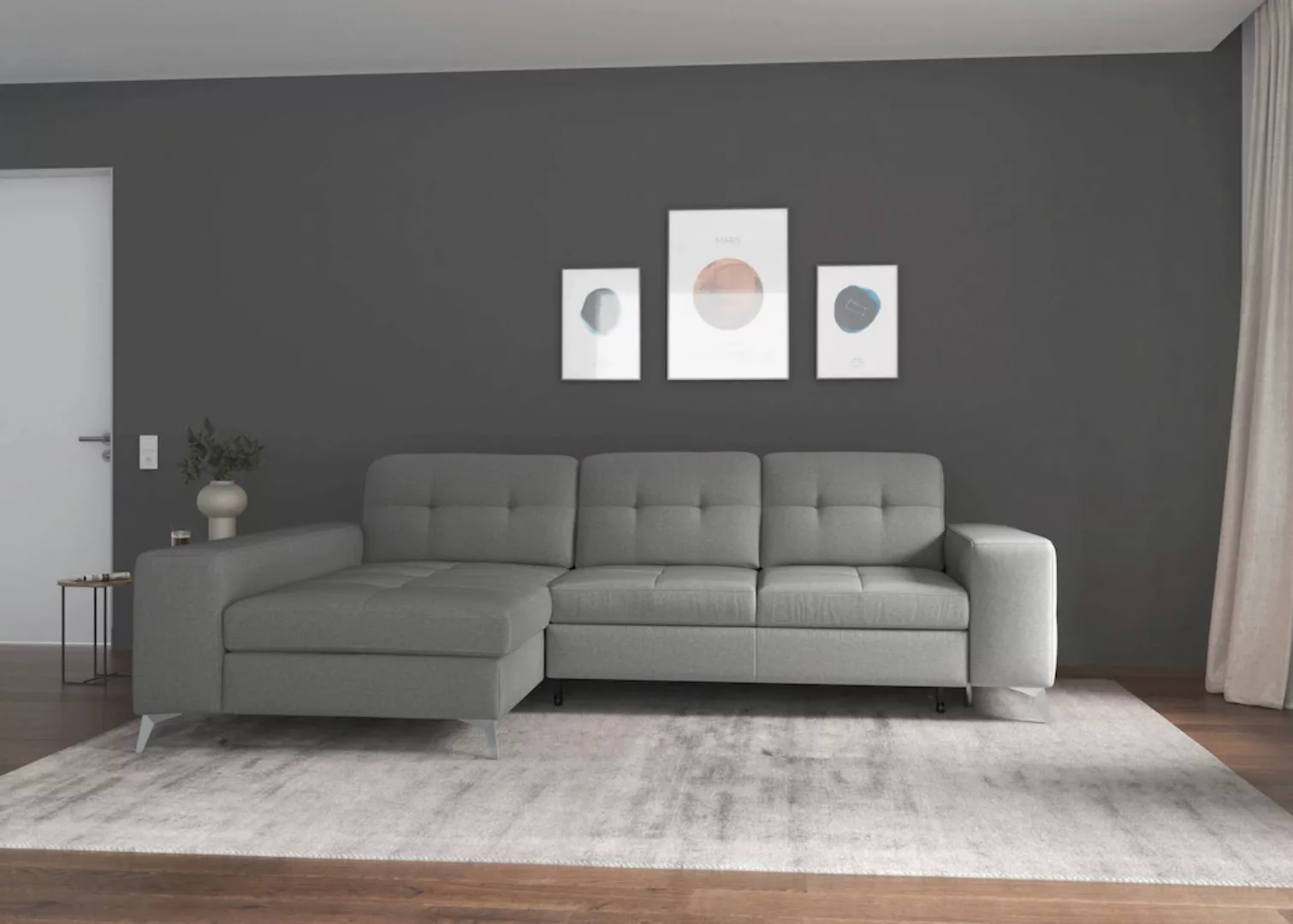 sit&more Ecksofa »Baviene L-Form«, inklusive Sitztiefenverstellung und Fede günstig online kaufen